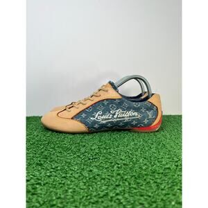 WMNS Louis Vuitton Denim Monogram Sneakers Blue SZ 39 US8.5